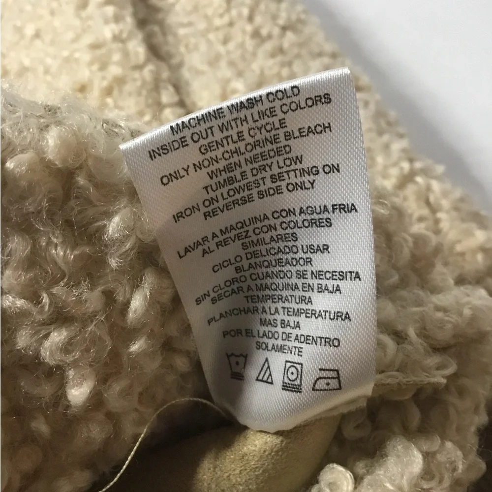 Gianni Bini Women’s Cream Teddy & Faux Leather Coat Jacket Size M NWOT - Picture 9 of 9